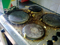 End of Tenancy Cleaning Oven Hob (Before)